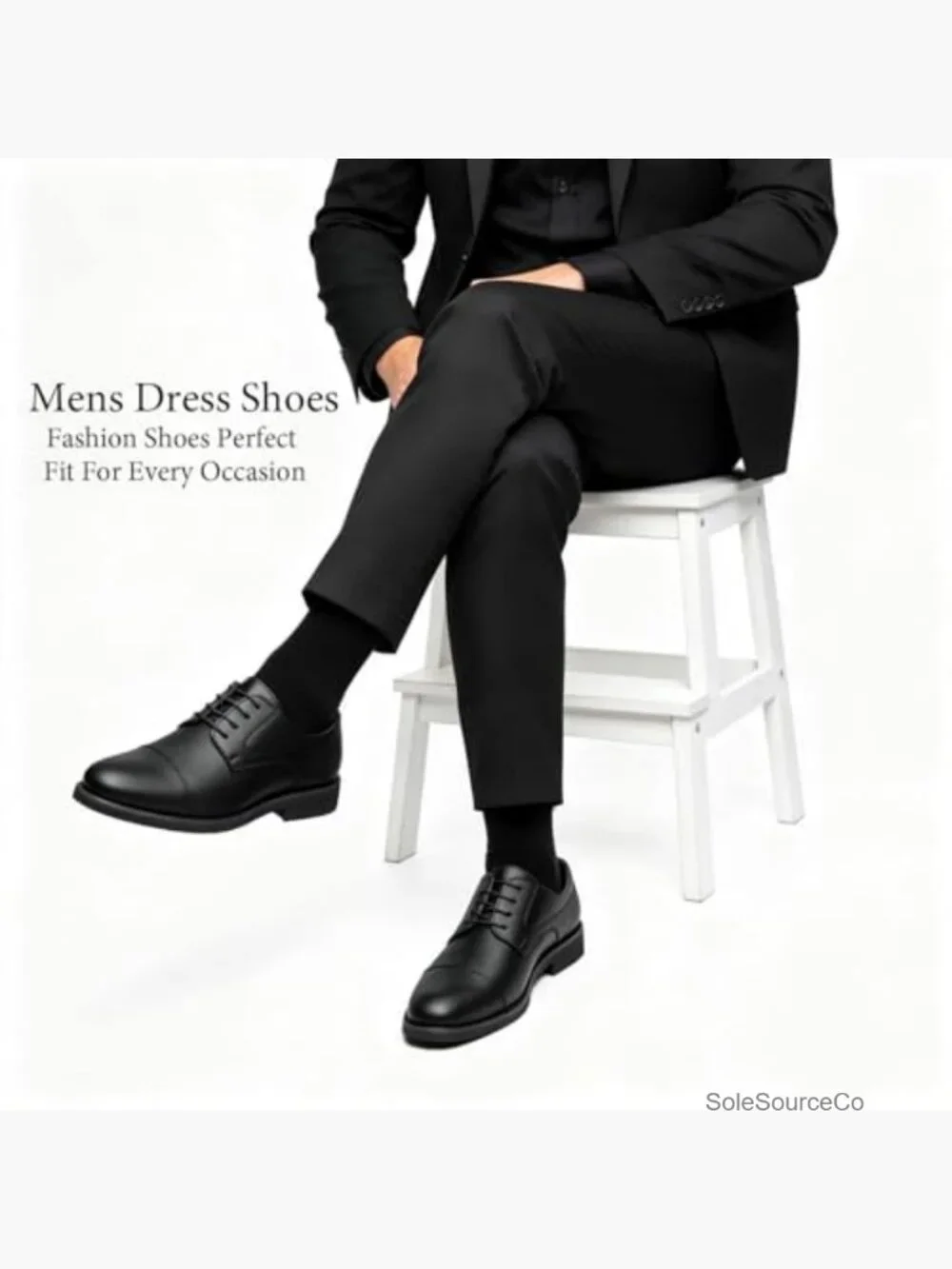 Men's Cap-Toe Oxford Dress Shoes Business Casual Lace-Up Non-Slip Comfortable
